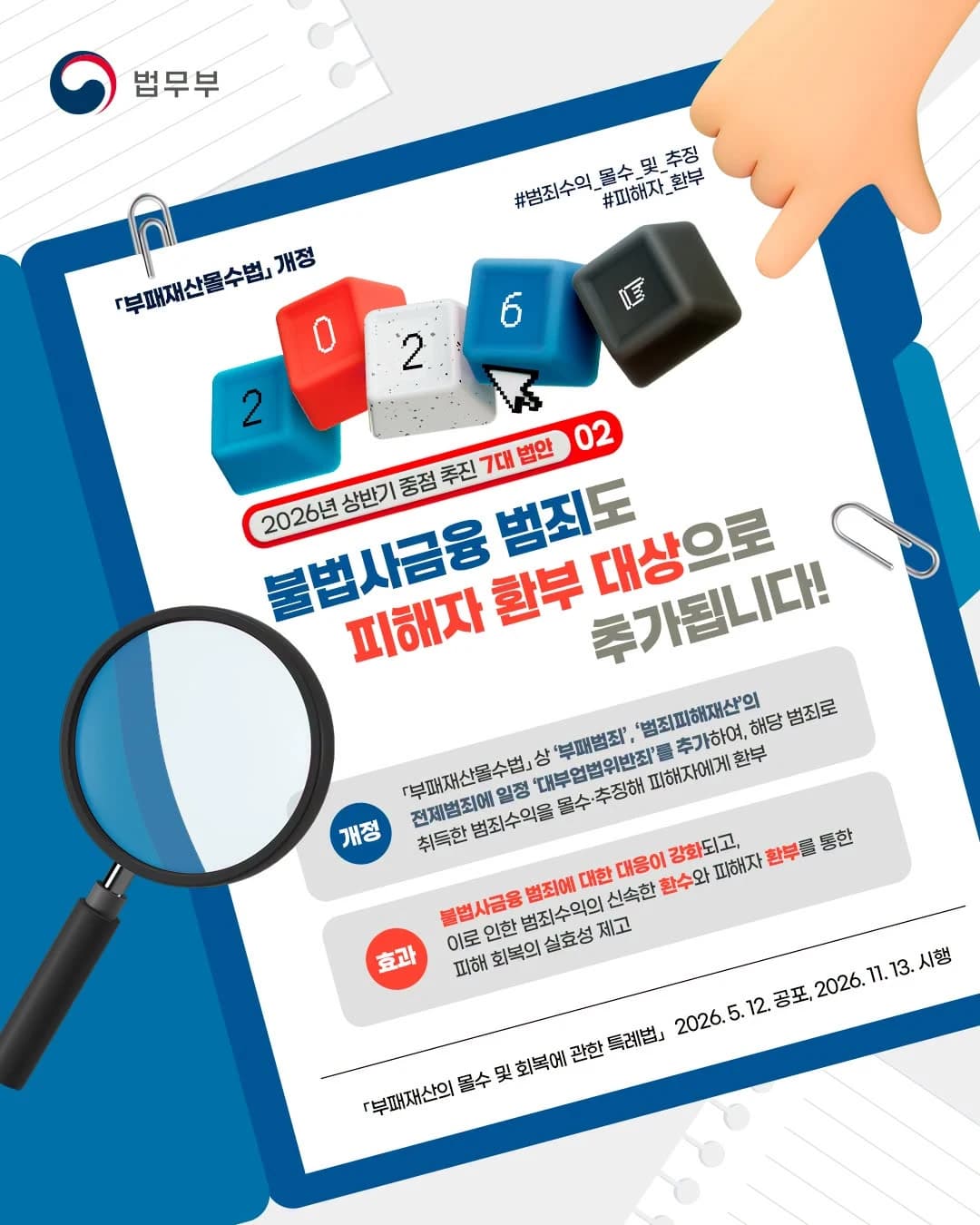 불법사금융 피해자 환부 대상에 포함