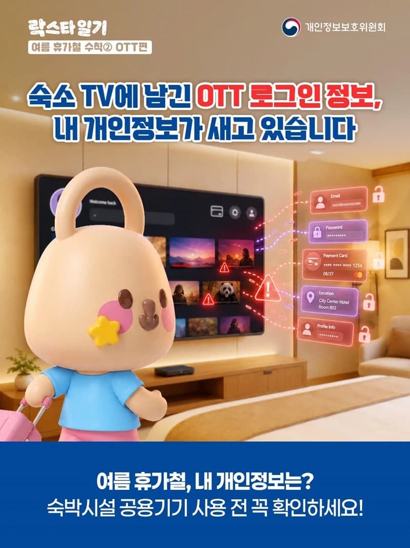 숙소 TV에 OTT 로그인 남기면 개인정보 유출 위험