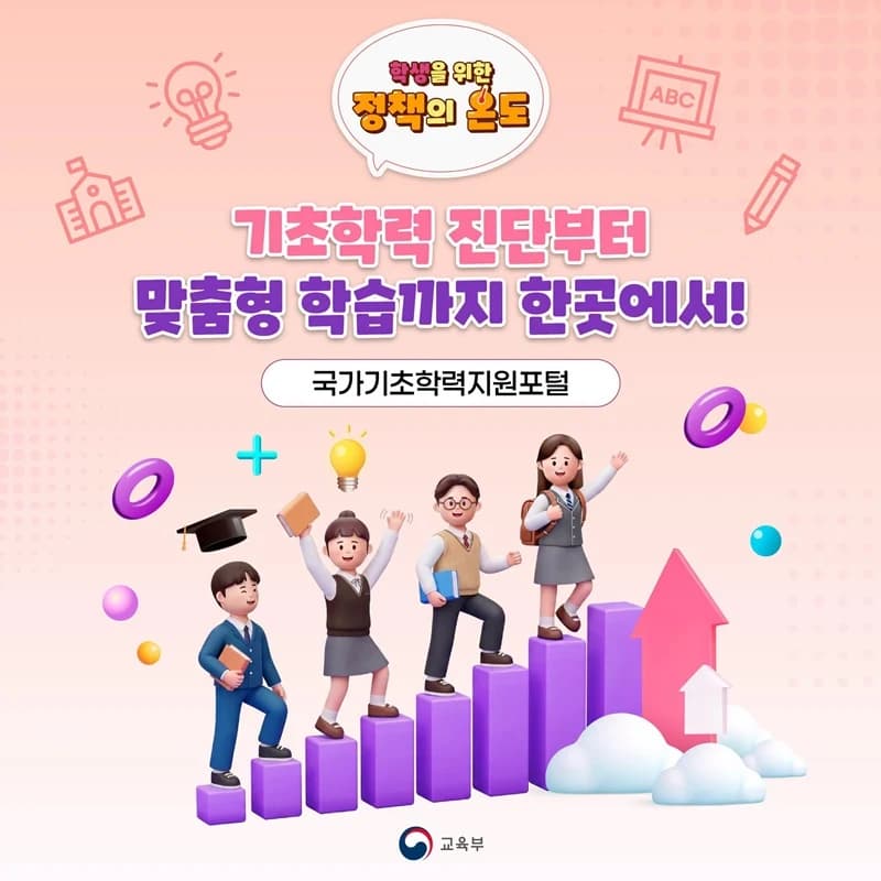 기초학력 진단부터 학습자료까지 한곳에서 국가기초학력지원포털