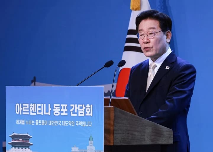 이 대통령 아르헨티나 동포 만나 “백구촌이 의류산업 중심지로”