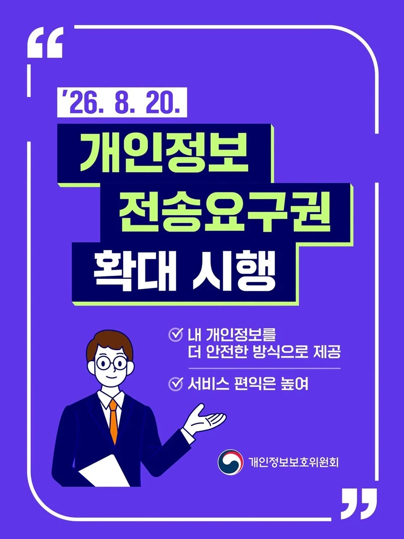 내 개인정보 더 안전하게 옮긴다 전송요구권 확대