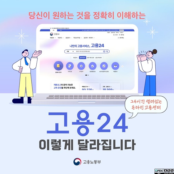 '고용24'로 통합된 9개 고용서비스… 개인·기업 회원 1,170만 명 돌파
