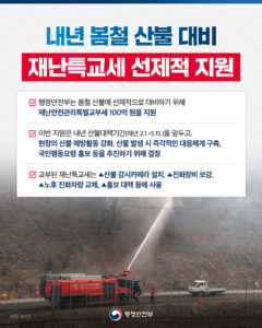 100억 원 지원금으로 산불 걱정 끝! 내 봄, 더 안전해진다