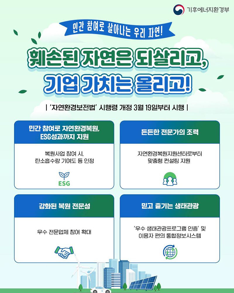 환경 복원 참여하면 ESG 평가 '쑥' 오른다