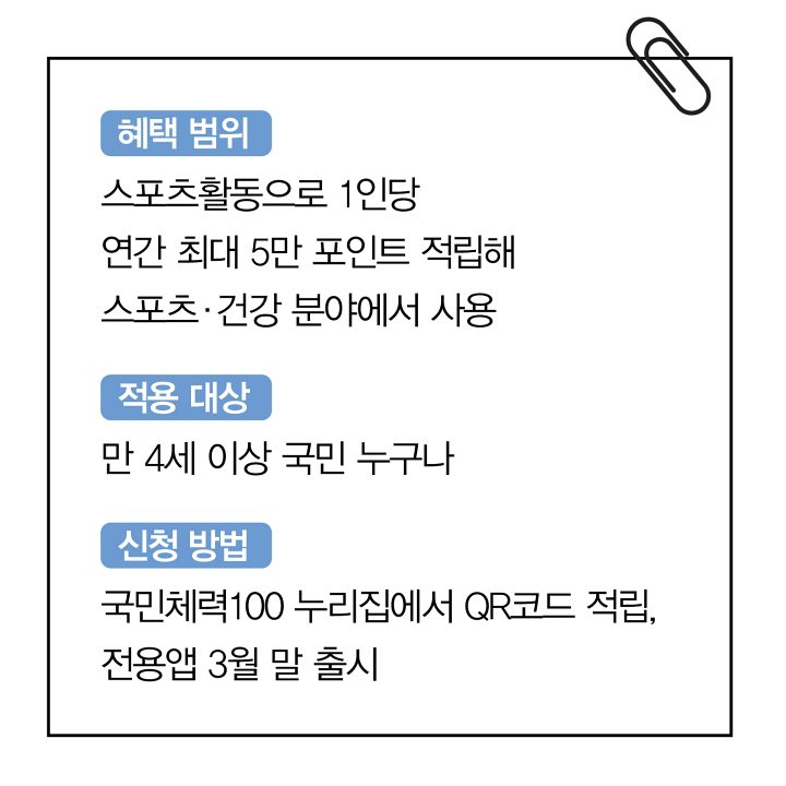 동네서 운동하면 5만 원 받는 튼튼머니 사업 시작